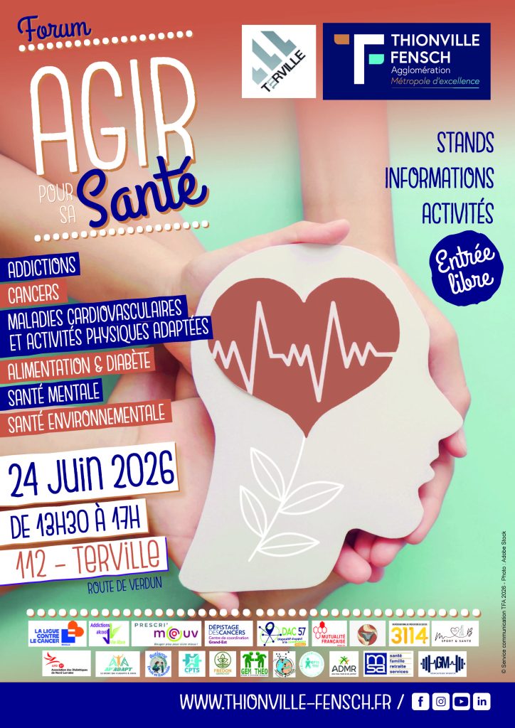 Affiche du Forum Santé et Vitalité organisé à Terville le 24 juin 2026 avec stands d'information, prévention et activités autour de la santé